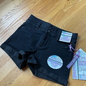 Nwt Blue Spice Black high waisted shorts size 5.